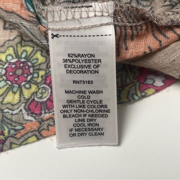 Spense Floral Paisley Colorful Boho Bell Sleeve Blouse Women's Size Small - Picture 13 of 16